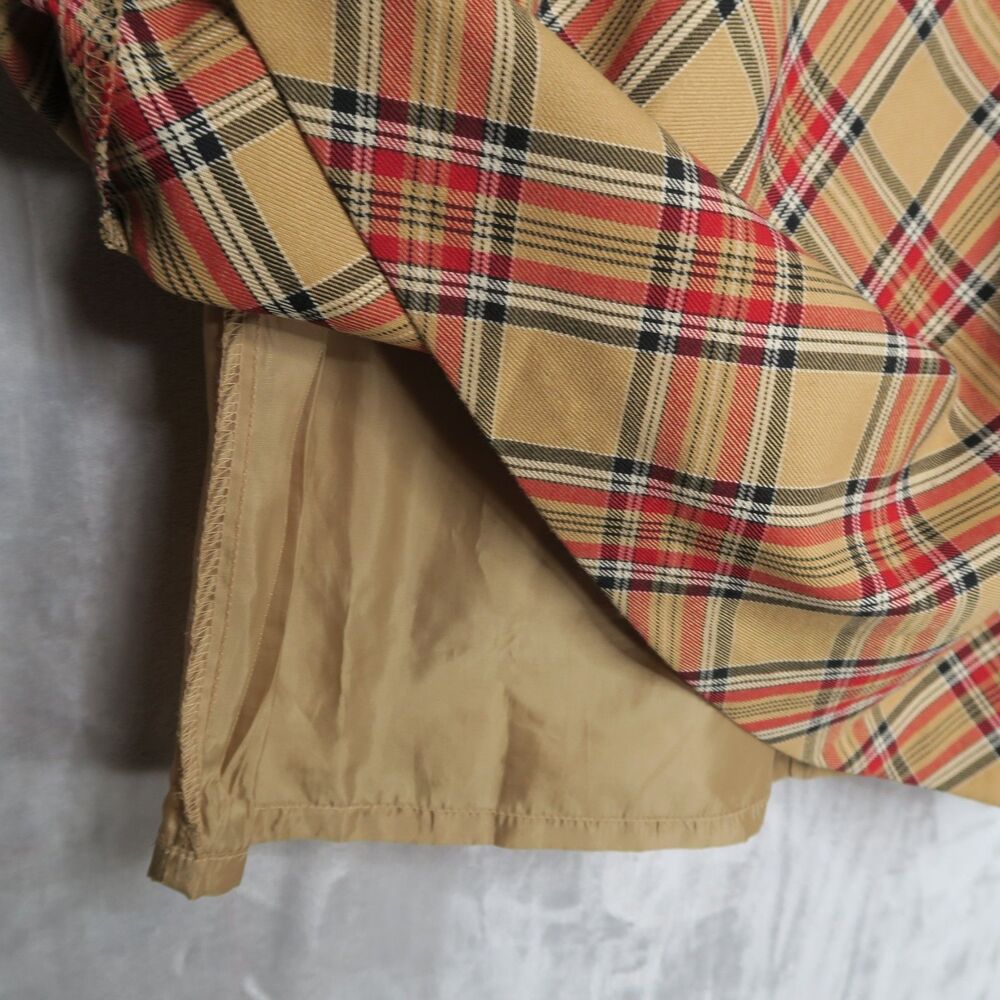 SAG HARBOR Tan Plaid Tea Length Skirt Size 14 Lined Academia Preppy - Picture 9 of 12